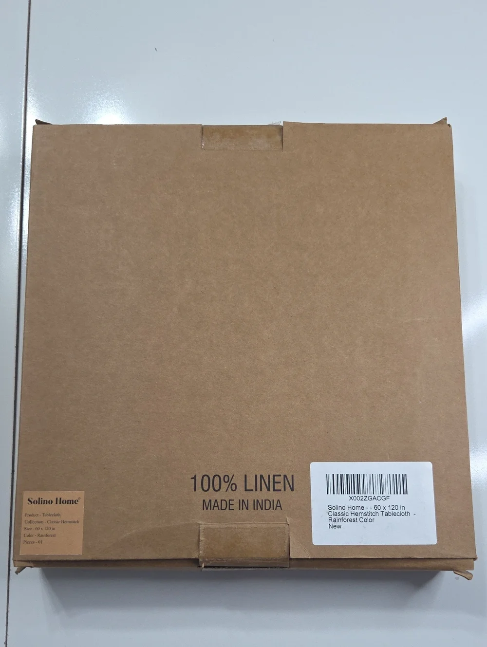 Solino Home Classic Hemstitch Rainforest Green Tablecloth - Home Dining NIB